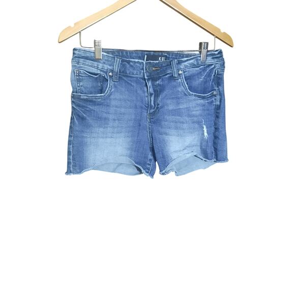Kut From The Kloth Gidget Mid Rise Frayed Short Womens Jean Shorts Size 6 - Picture 2 of 9